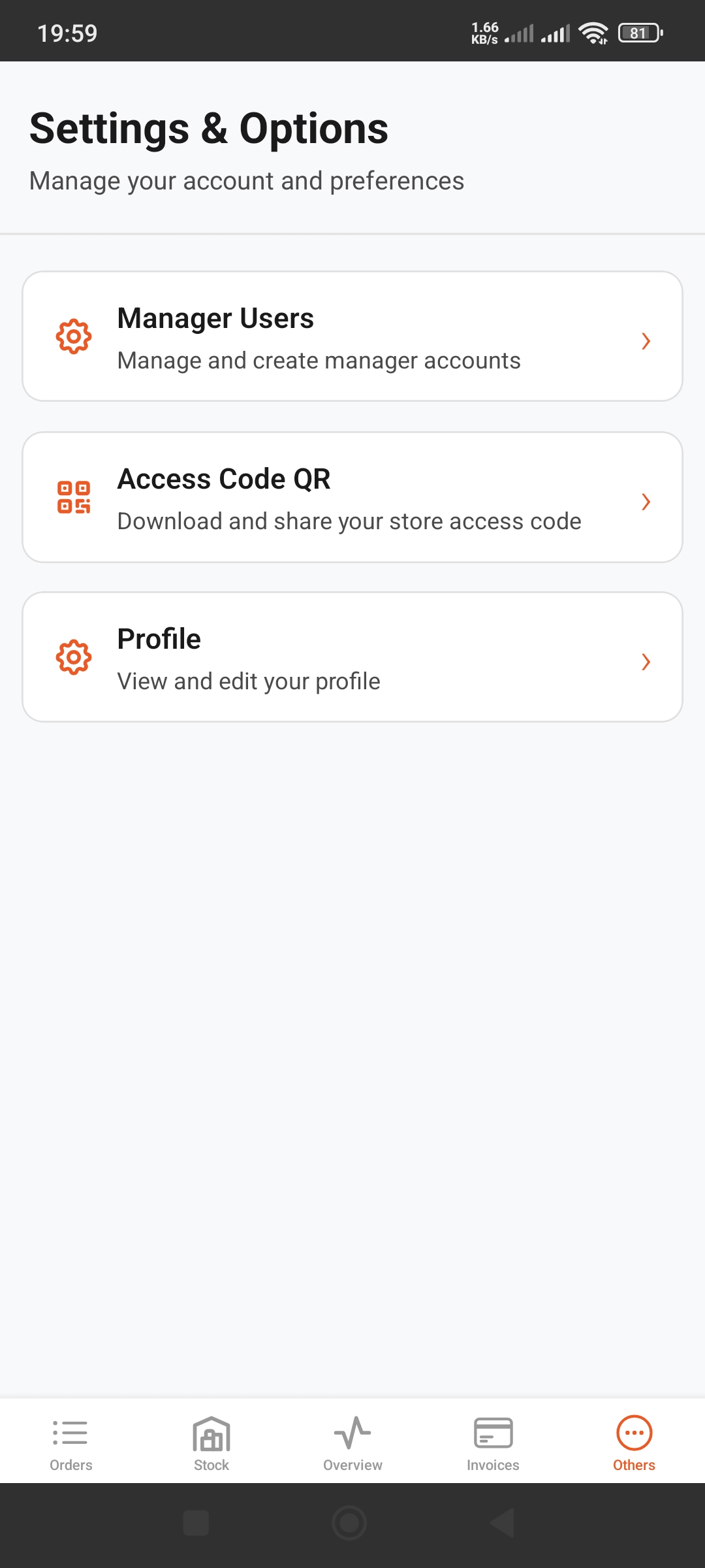 সেটিংস এবং ব্যবহারকারী